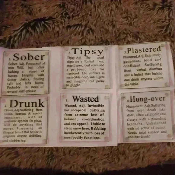 Set of 6 drunk coasters - Picture 1 of 1